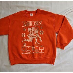 Vintage Cincinnati Bengals Who Dey Sweatshirt Ugly Christmas Sweater Men’s L